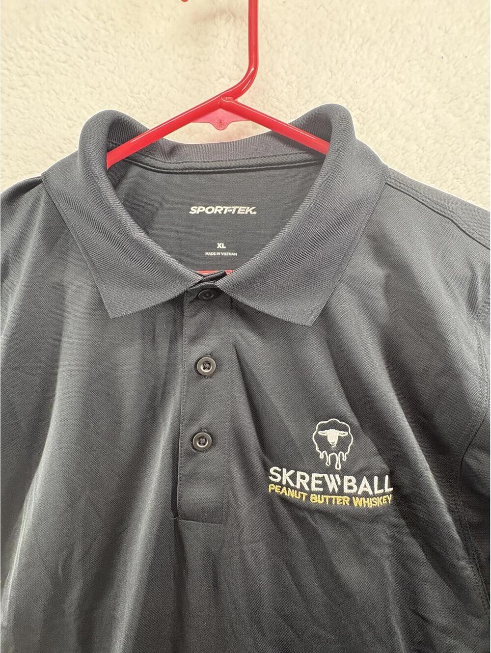 Skrewball Peanut Butter Whiskey Performance Polo Golf Office Mens XL NEW